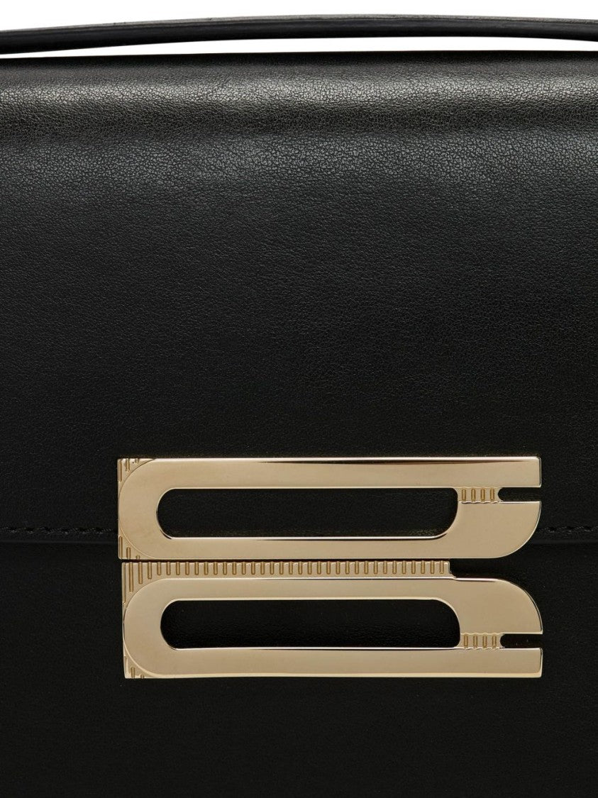 Victoria Beckham Structured Black Calfskin Shoulder Bag