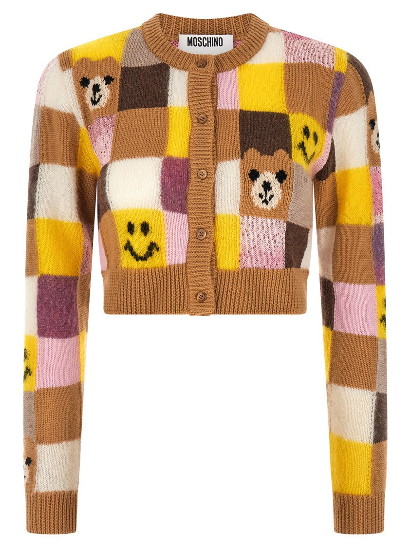 Moschino 'Smiley® E ' Teddy Bear' Cardigan