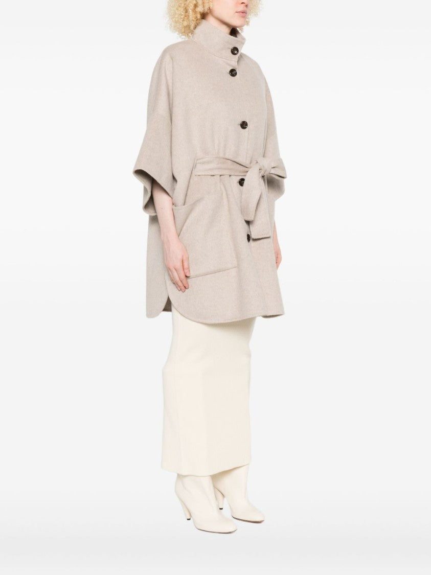 Liu Jo Beige Wool-Polyester Blend Giacconi Coat