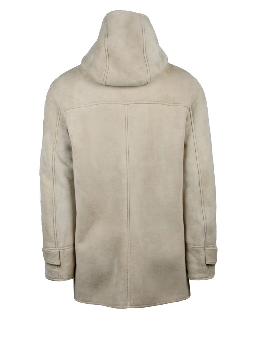 Dondup Shearling Leather Jacket With Hood And Multi-Pocket Design