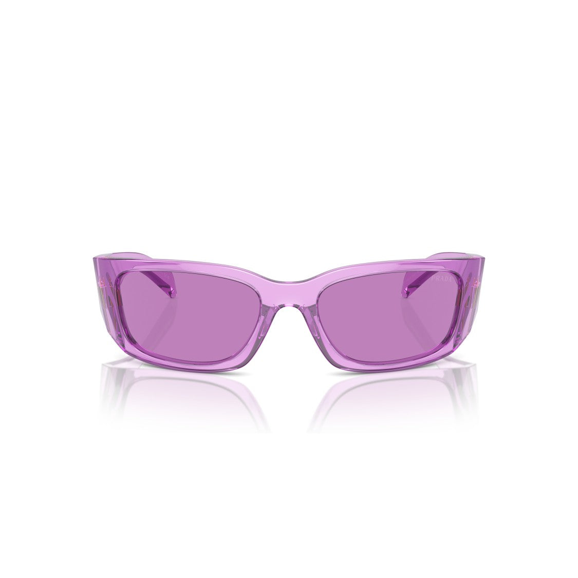 Prada 0Pr A14s Translucent Purple Rectangular Sunglasses