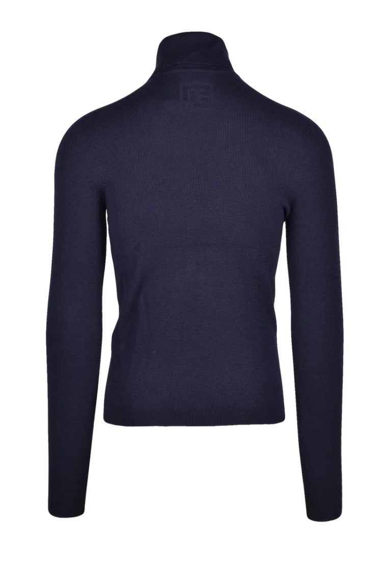 Balmain Merino Wool Turtleneck - Blue
