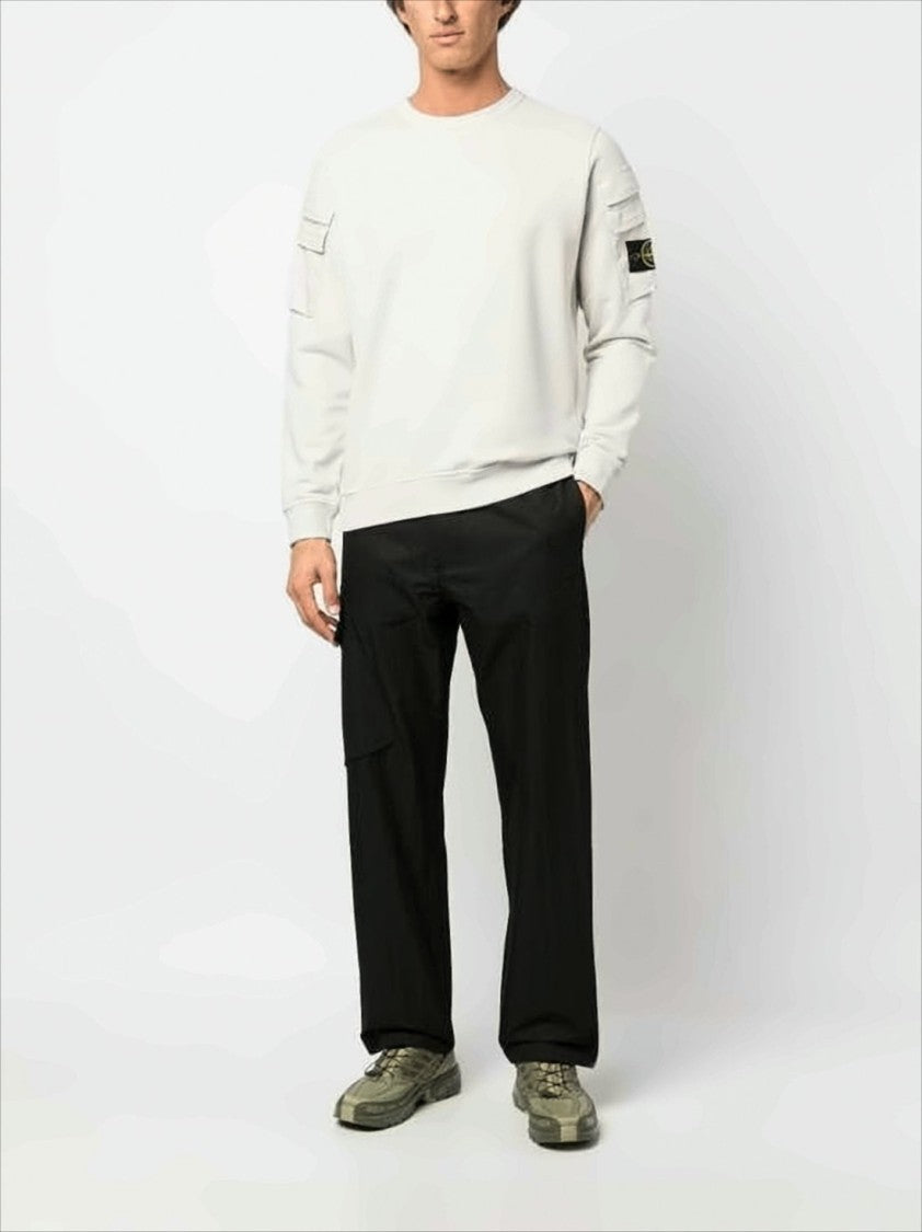 Stone Island Utility-Inspired Long Sleeve Sweatshirt With Design