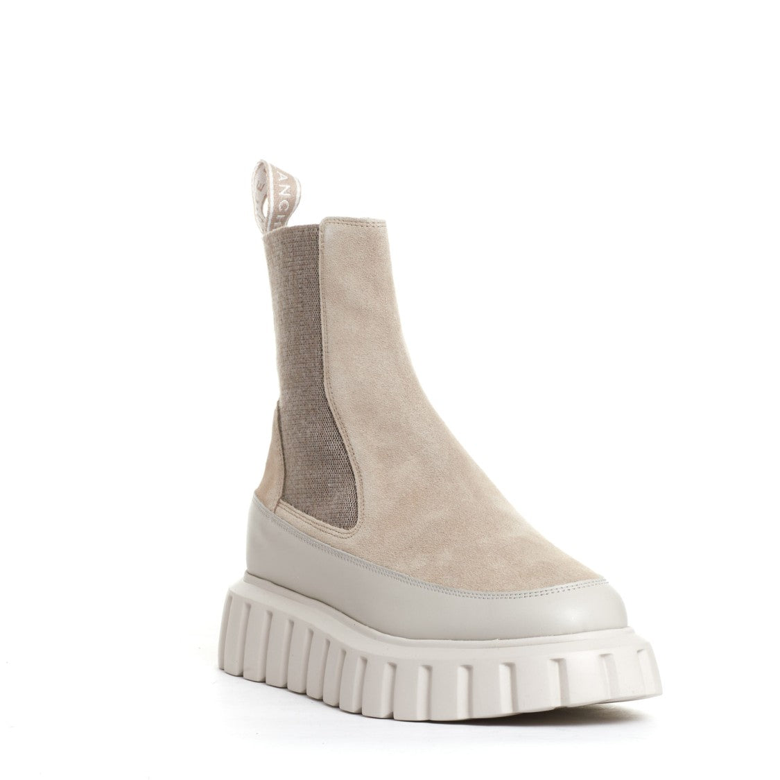 Voile Blanche Beige Leather And Suede Chelsea Boots