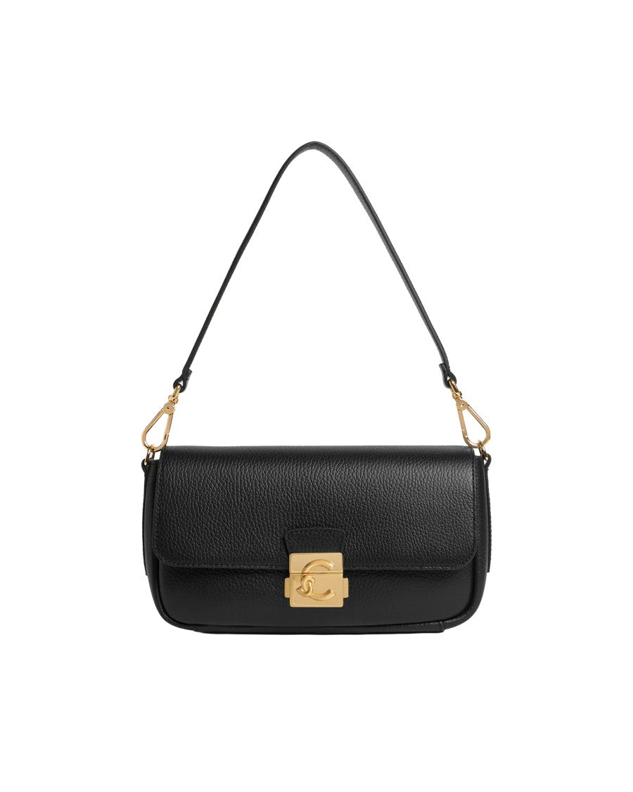 Coccinelle C-Me Lock Grain Leather Shoulder Bag