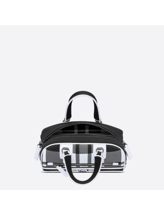 Dior Structured Checkered Tote Bag With Silver-Tone Hardware