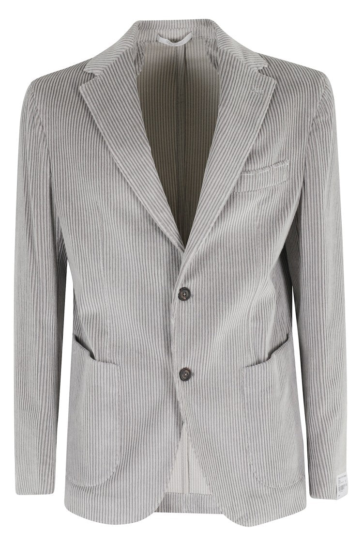 Eleventy Clay Velvet Ribbed Soft Jacket