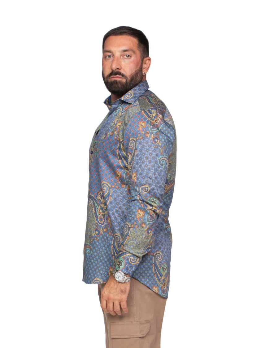 Etro Roma Paisley Geometric Long-Sleeve Shirt