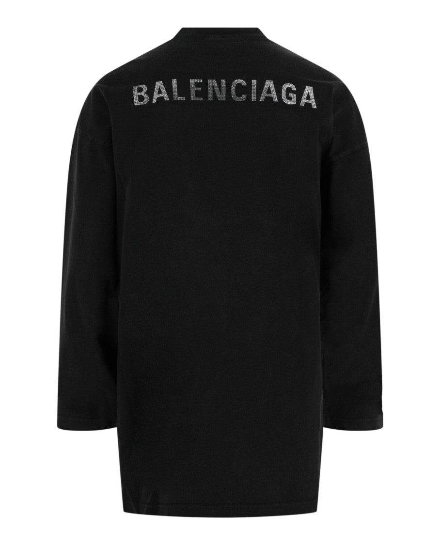 Balenciaga Oversized Long-Sleeve Logo T-Shirt