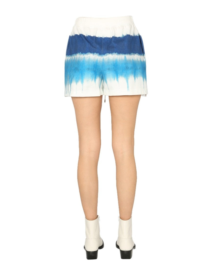 Alberta Ferretti Relaxed Fit Cotton Shorts With Tie-Dye Design