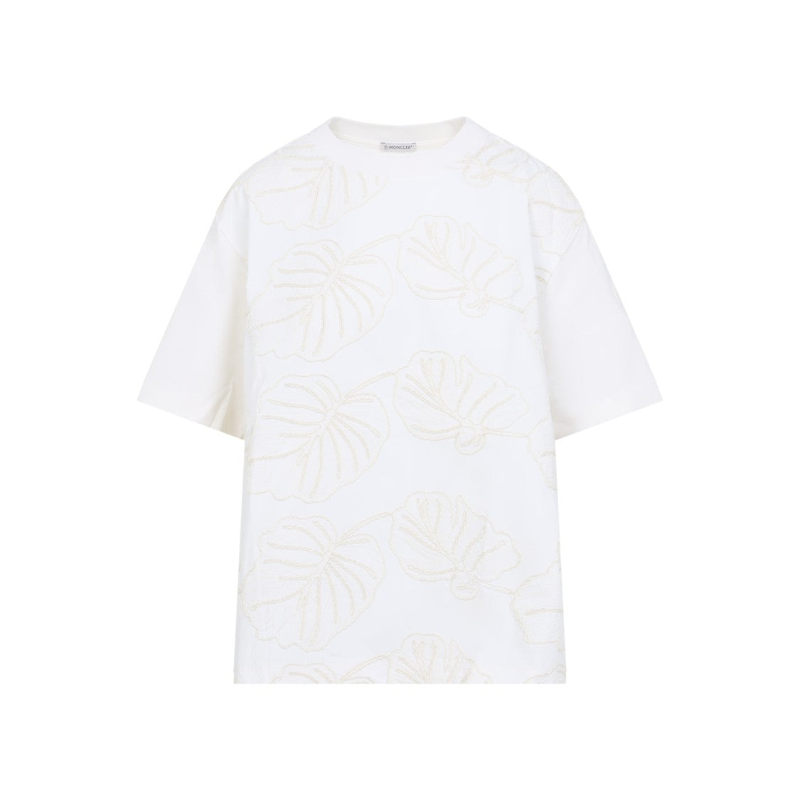 Moncler Short-Sleeved Nude-Toned Cotton T-Shirt