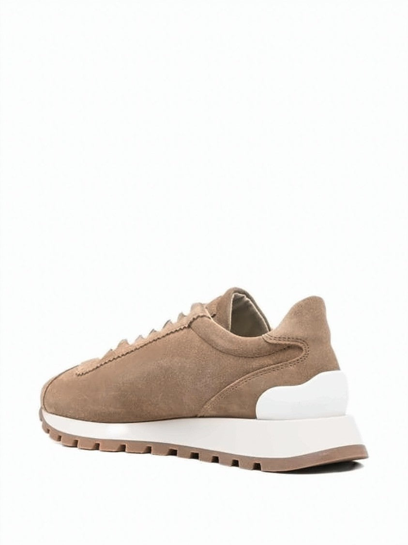 Brunello Cucinelli Suede Sneakers With Lace-Up Front