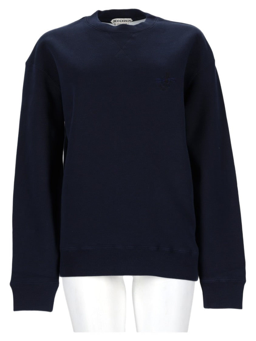 J. W. Anderson Relaxed Fit Navy Crewneck Cotton Sweatshirt