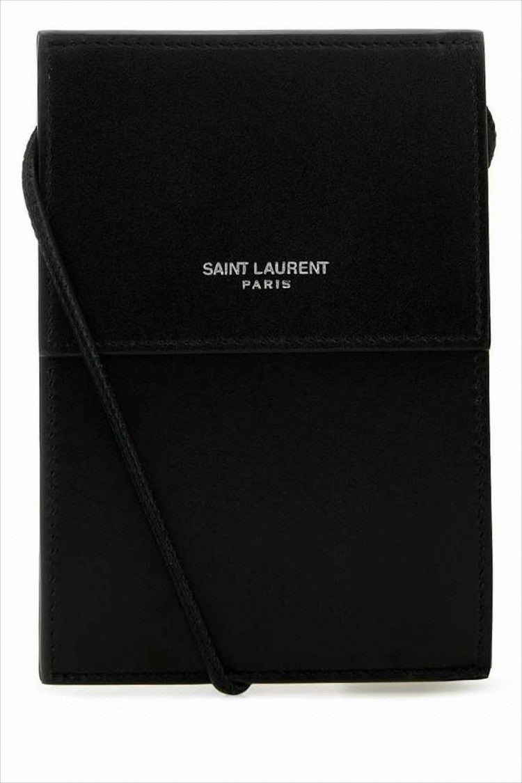 Saint Laurent Square-Shaped Smooth Leather Crossbody Bag