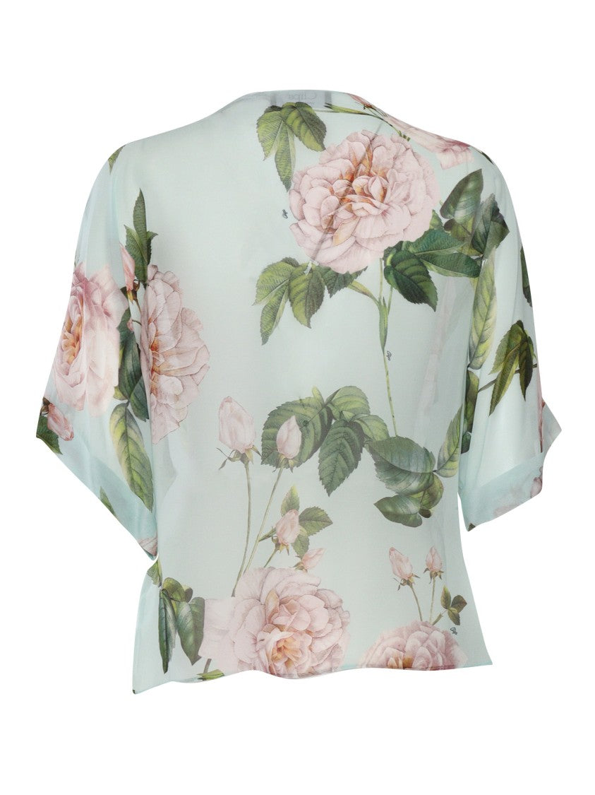 Clips Floral Print Kimono-Style Shirt