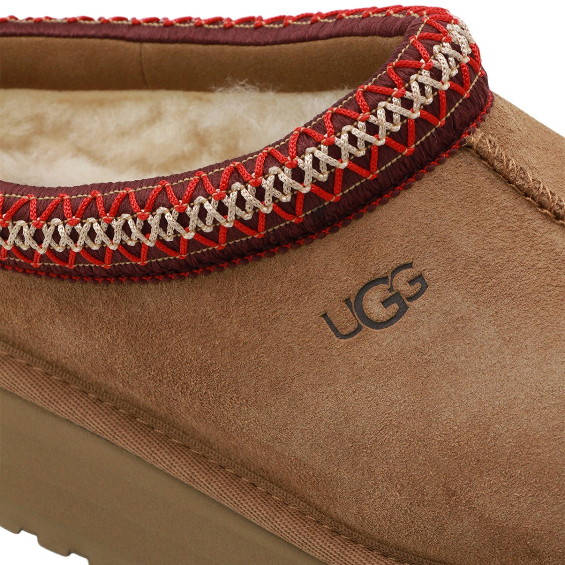 Ugg Cushioned Suede Flats With Woven Trim