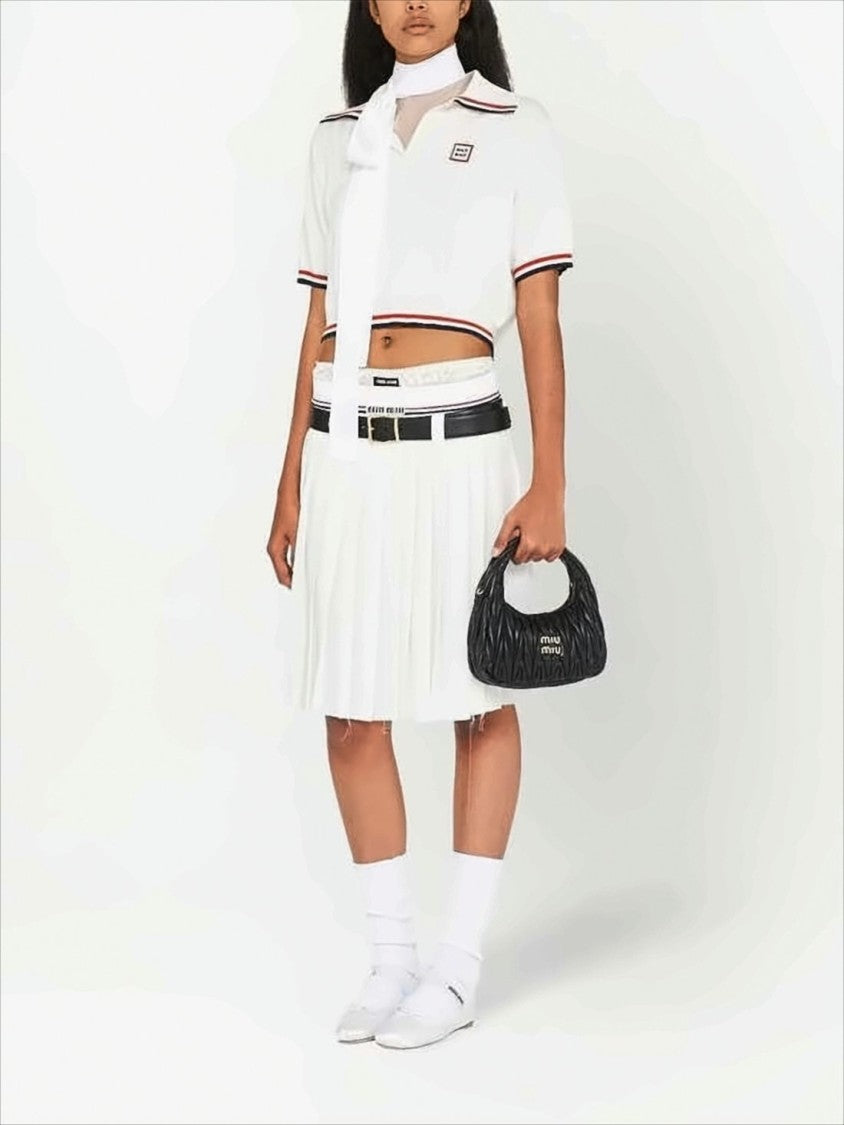 Miu Miu Structured Black Lambskin Tote Bag With Matelassé Texture