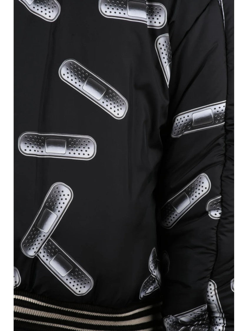 Pdf Brown/White Asymmetrical Contrast Lining Bomber Coat