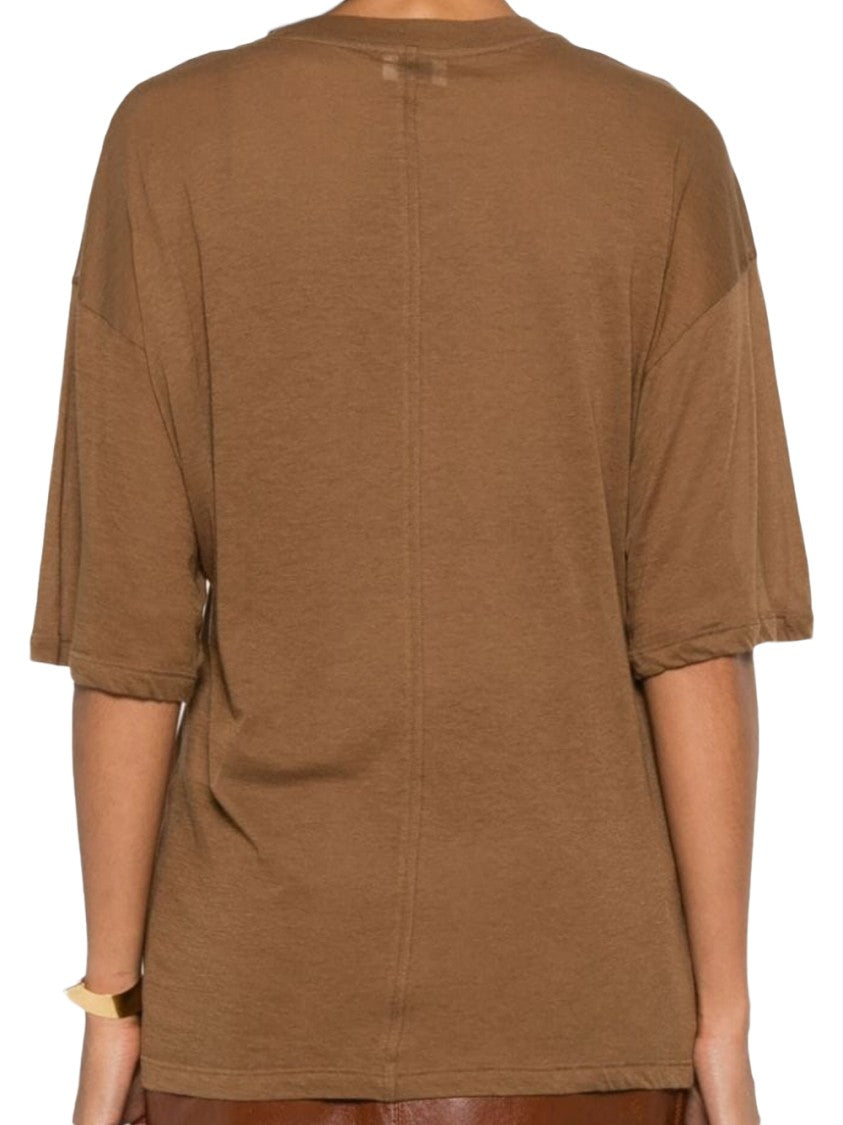 Saint Laurent Relaxed Fit Brown Cotton Short-Sleeved T-Shirt