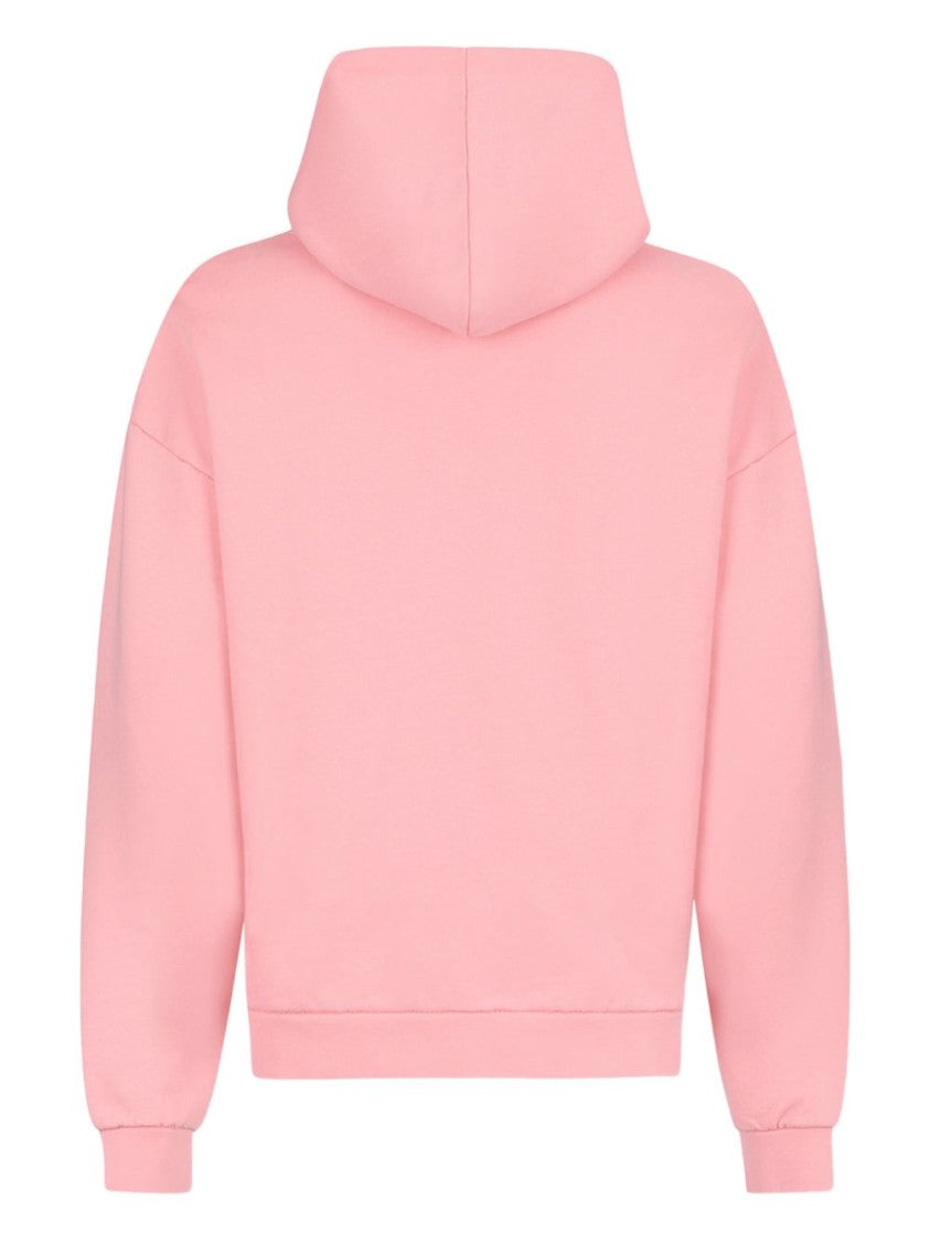 Dsquared2 Pink Hooded Rib Knit Pouch Hoodies