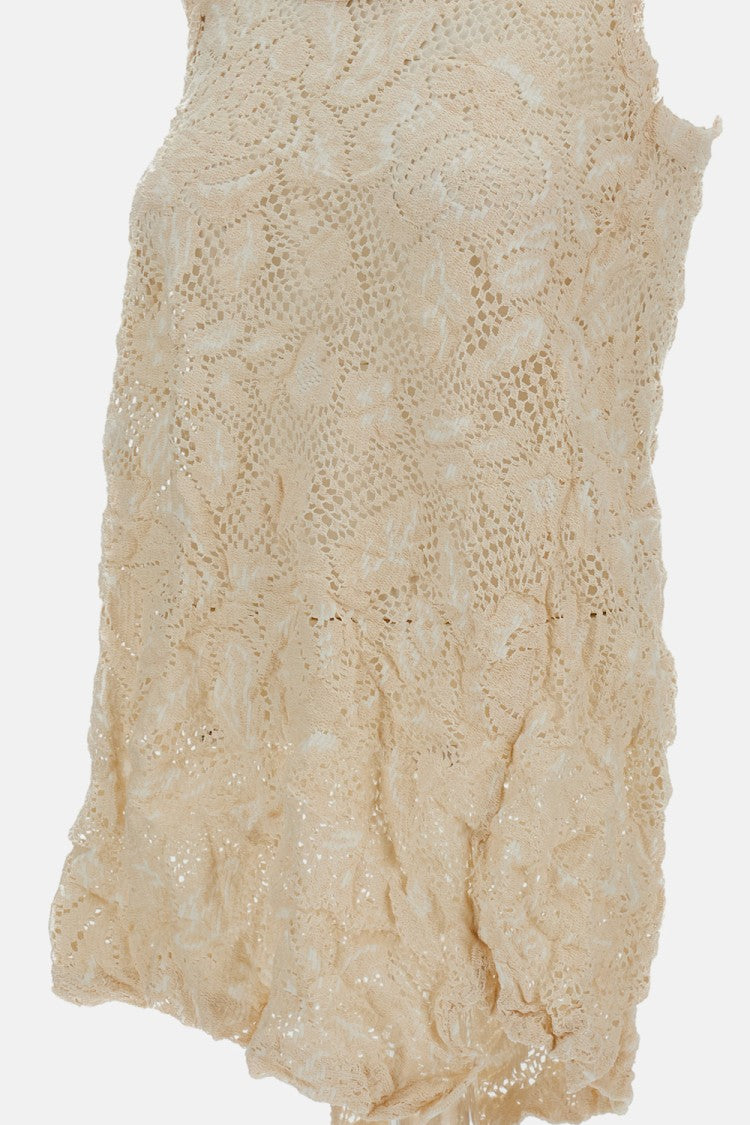 Comme Des Garçons Shirred Floral Embroidered Structured Top