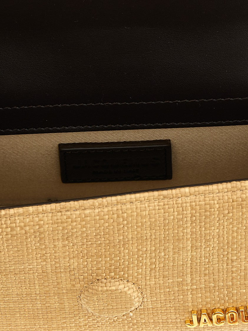 Jacquemus Structured Raffia-Effect Handbag With Leather Accents