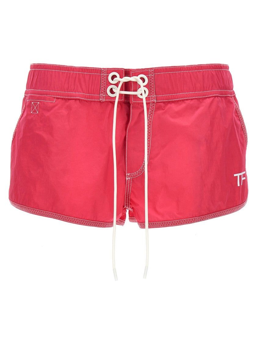 Tom Ford Tech Nylon Shorts With Logo Print