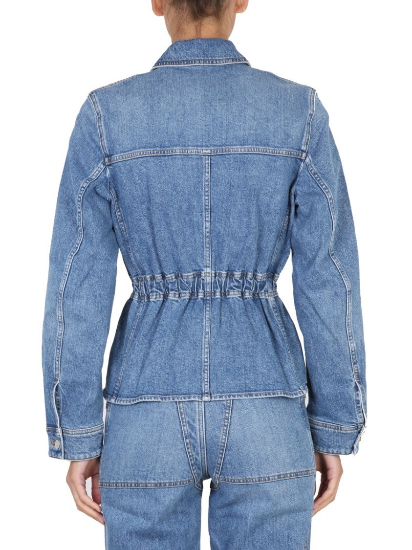 Stella Mccartney Fitted Denim Jacket With Classic Collar