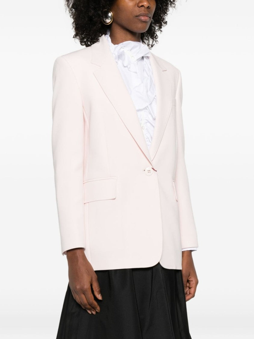 Max Mara Elongated Fit Pink Jacket With Lapel Collar