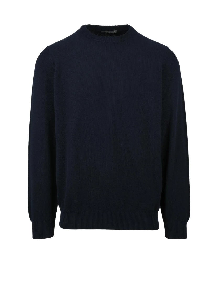 Filintrama Blue Crewneck Cotton Sweater