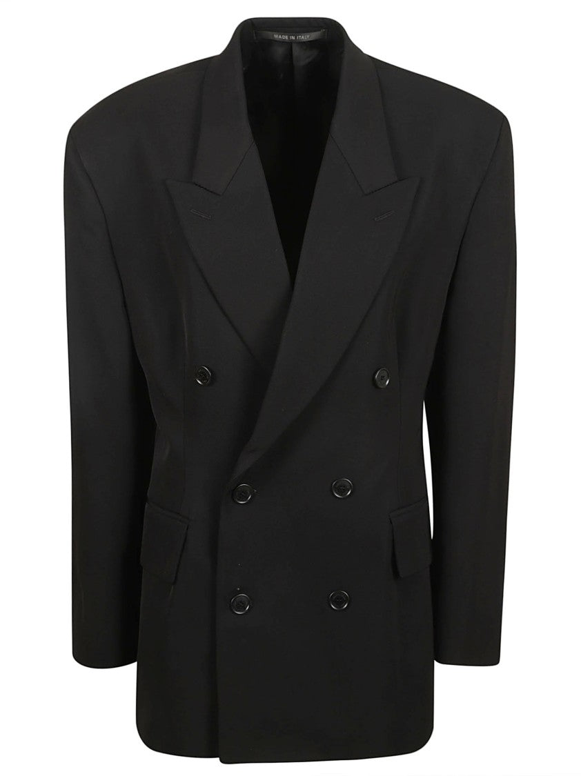 Balenciaga Tailored Double-Breasted Black Jacket With Sharp Lapels