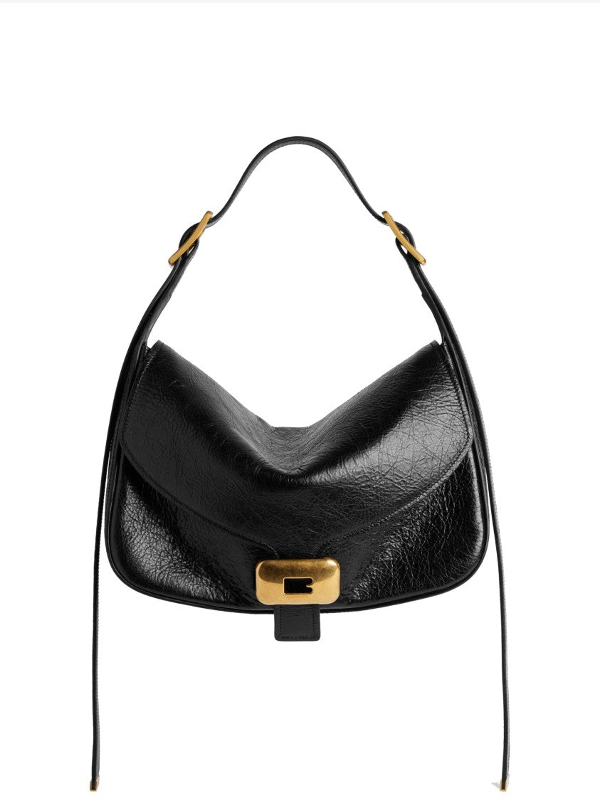 Balenciaga Black Clicca Structured Slouchy Leather Bag