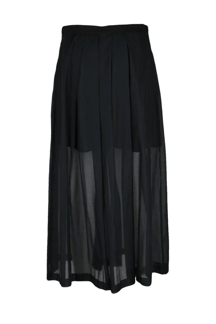 Marella Monochrome Black Cubano Cotton Silk Brushed Skirt