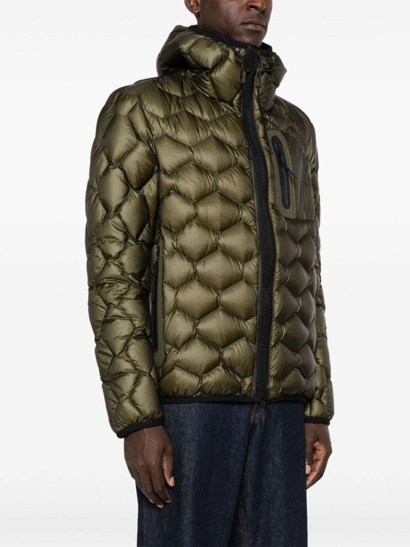 Peuterey Quilted Green Jacket With Hood