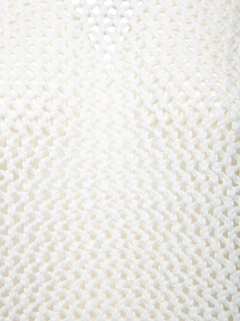 Fabiana Filippi Lightweight Cotton Mesh Sweater With Three-Quarter Sleeves