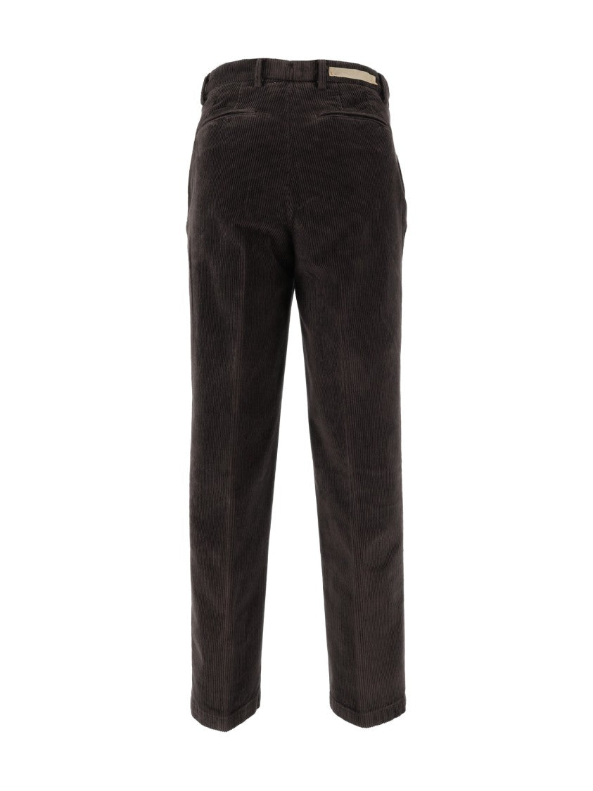 Briglia Black Corduroy Straight-Leg Trousers
