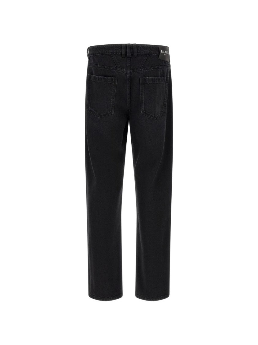Balmain Straight-Leg Black Denim Jeans