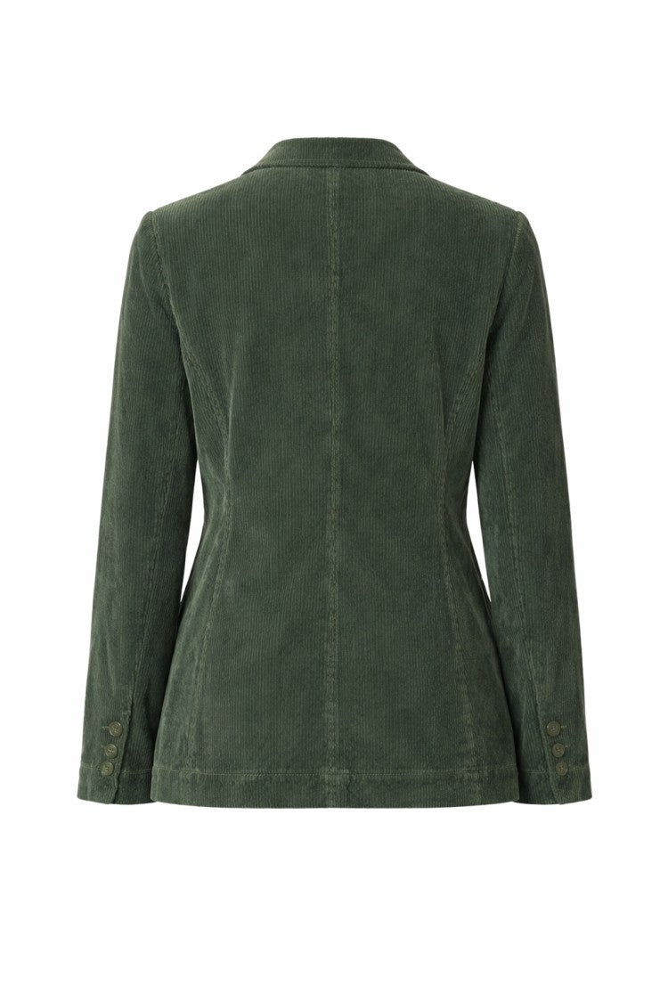 Transit Single-Breasted Green Cotton Corduroy Blazer