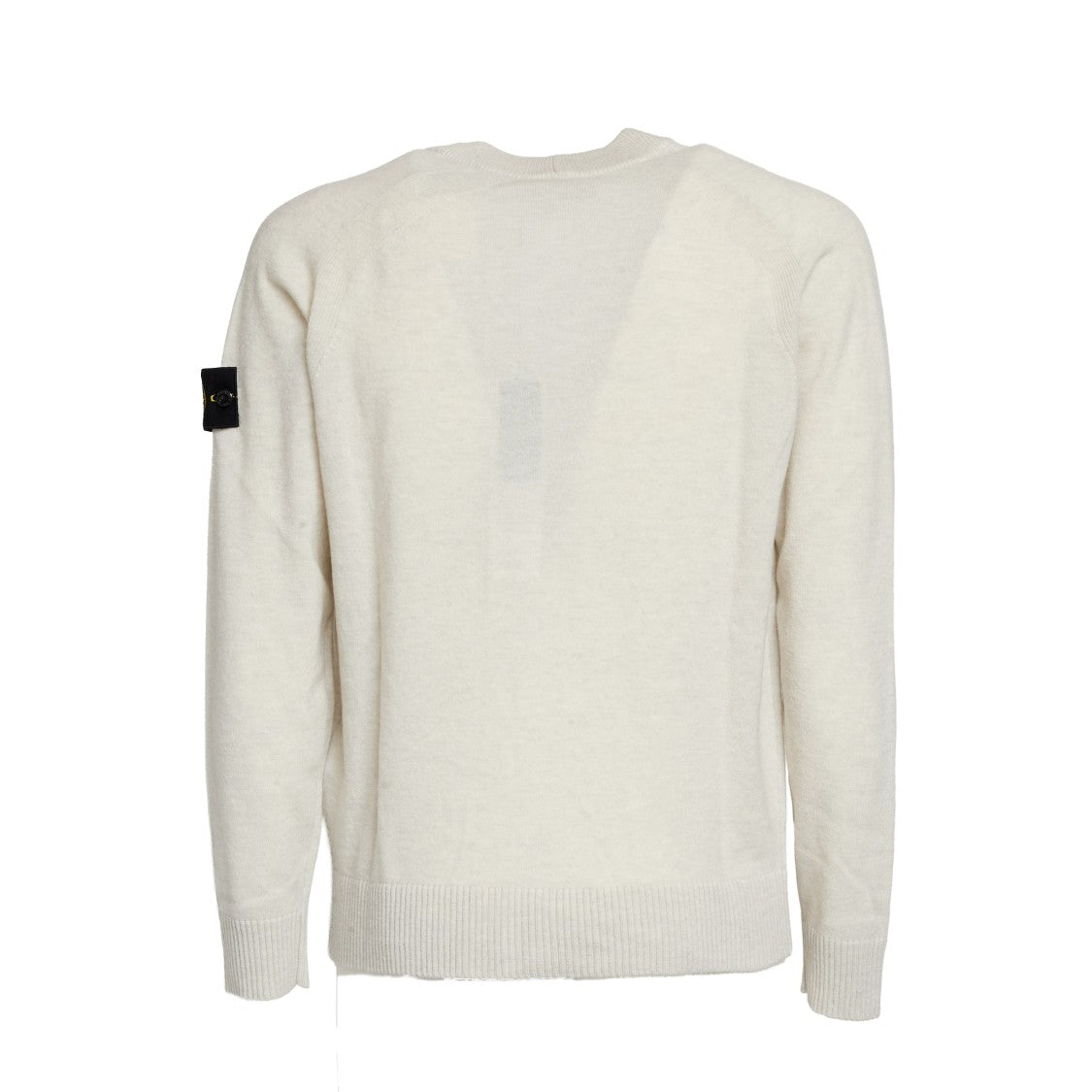 Stone Island Ivory Geelong Wool Cardigan With V-Neck