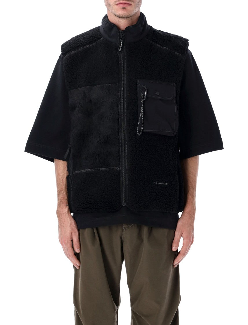 And Wander Mix Boa Patchwork Vest