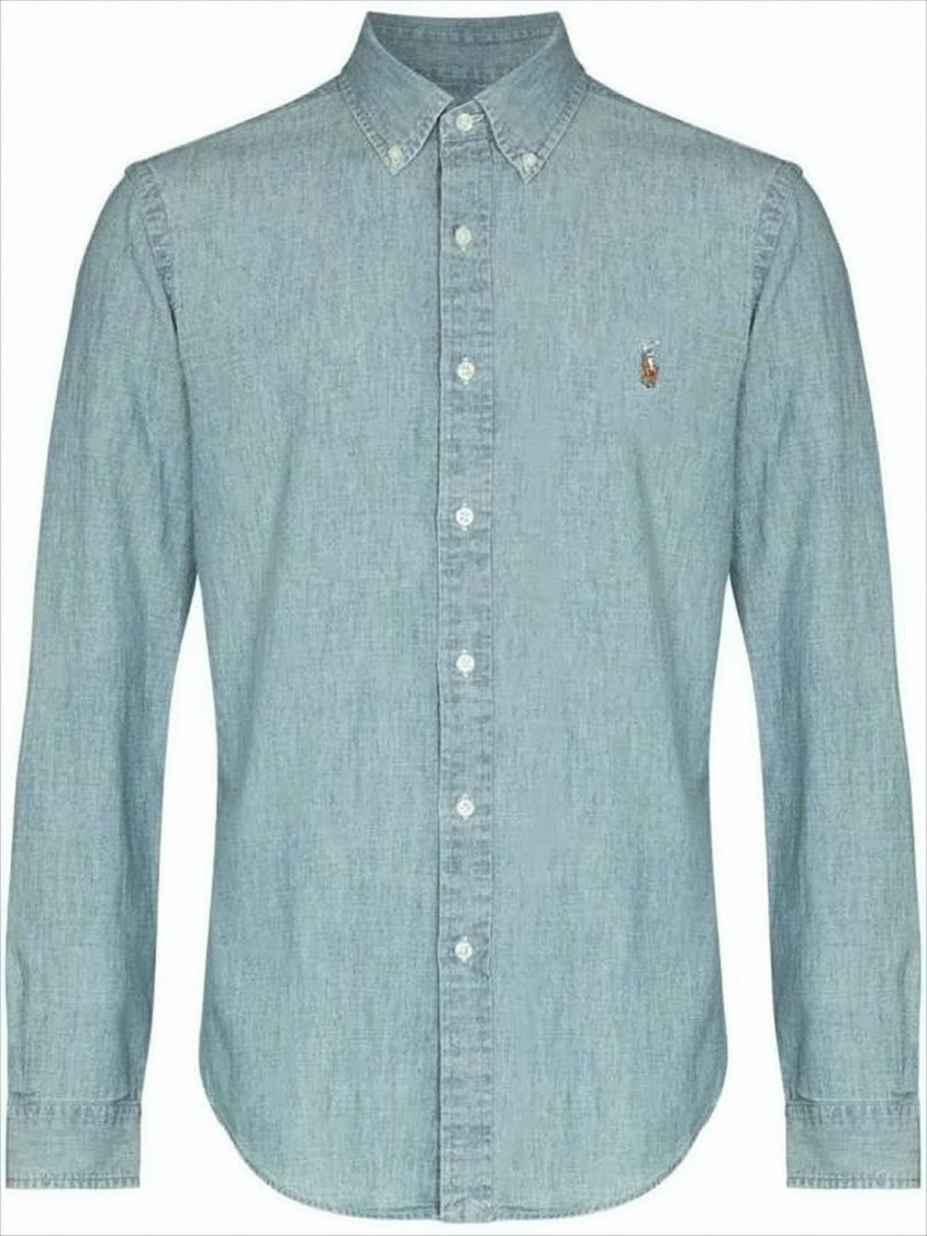 Polo Ralph Lauren Classic Button-Up Shirt In Light Blue Chambray
