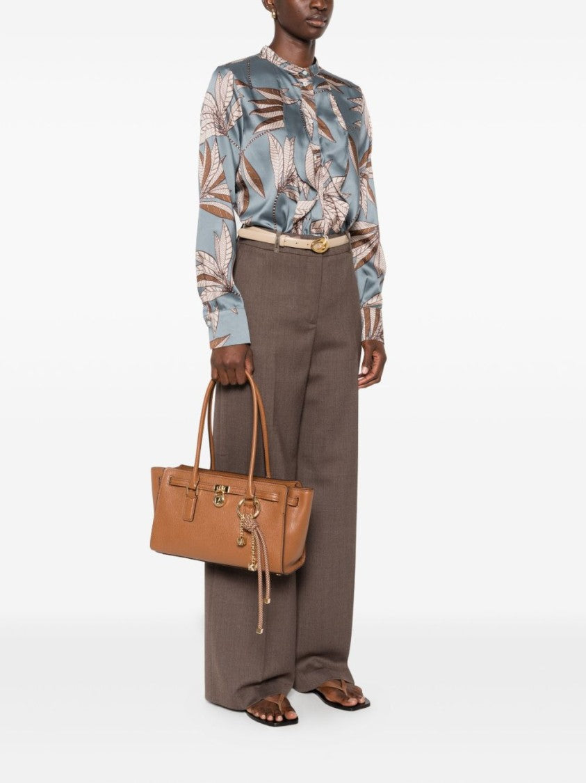 Michael Kors Structured Brown Leather Shopper Tote