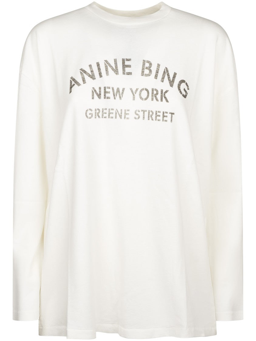 Anine Bing Ivan New York Stencil Long Sleeve T-Shirt
