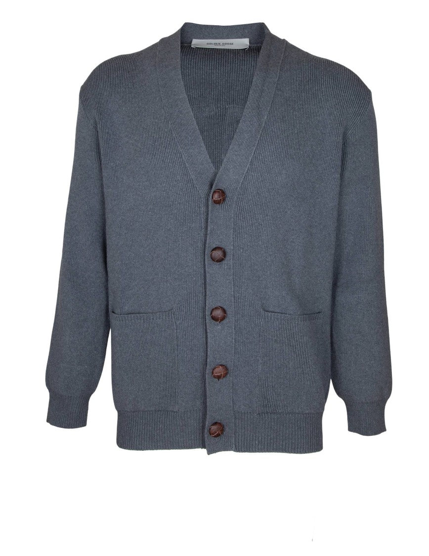 Golden Goose Heather Grey Cotton Cardigan