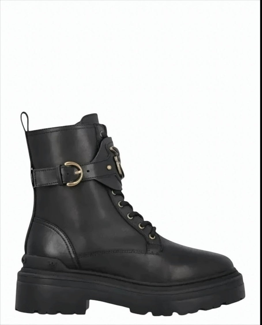 Pinko Calf Leather Combat Ankle Boots