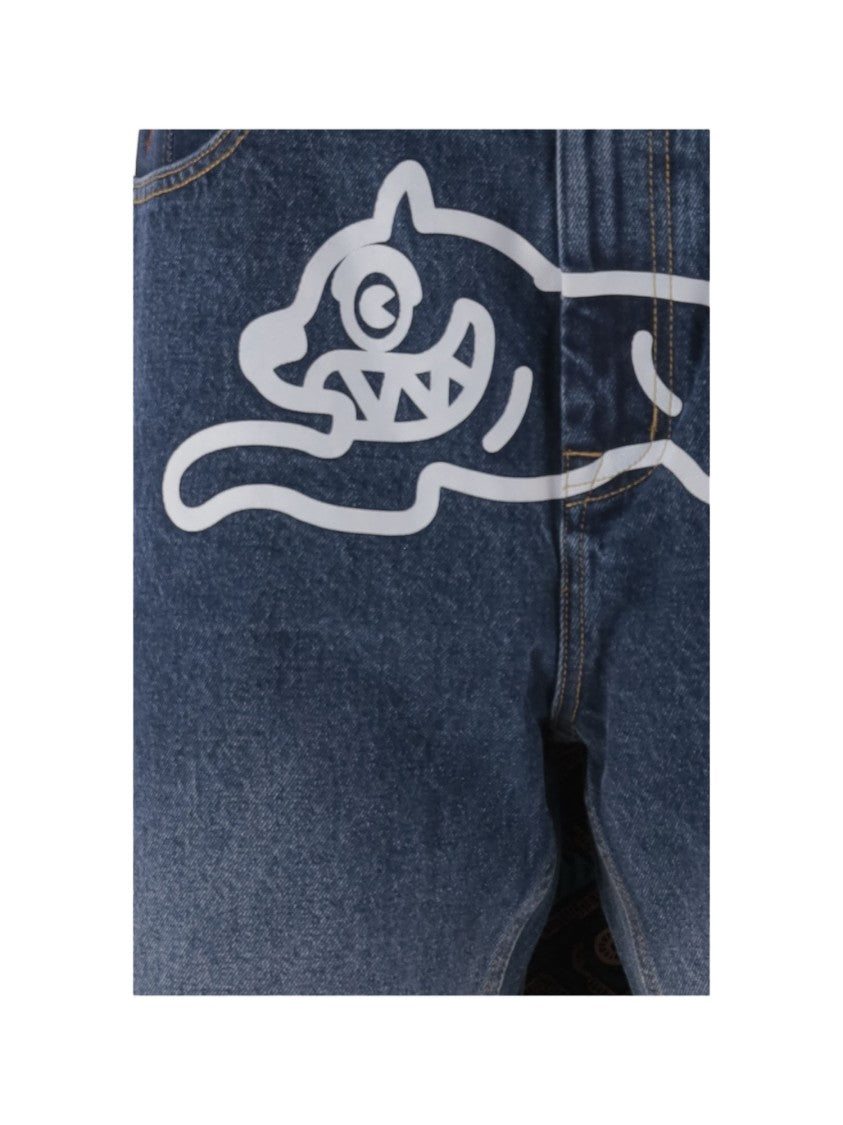 Icecream Cotton Denim Jeans Featuring Playful Ombré Print