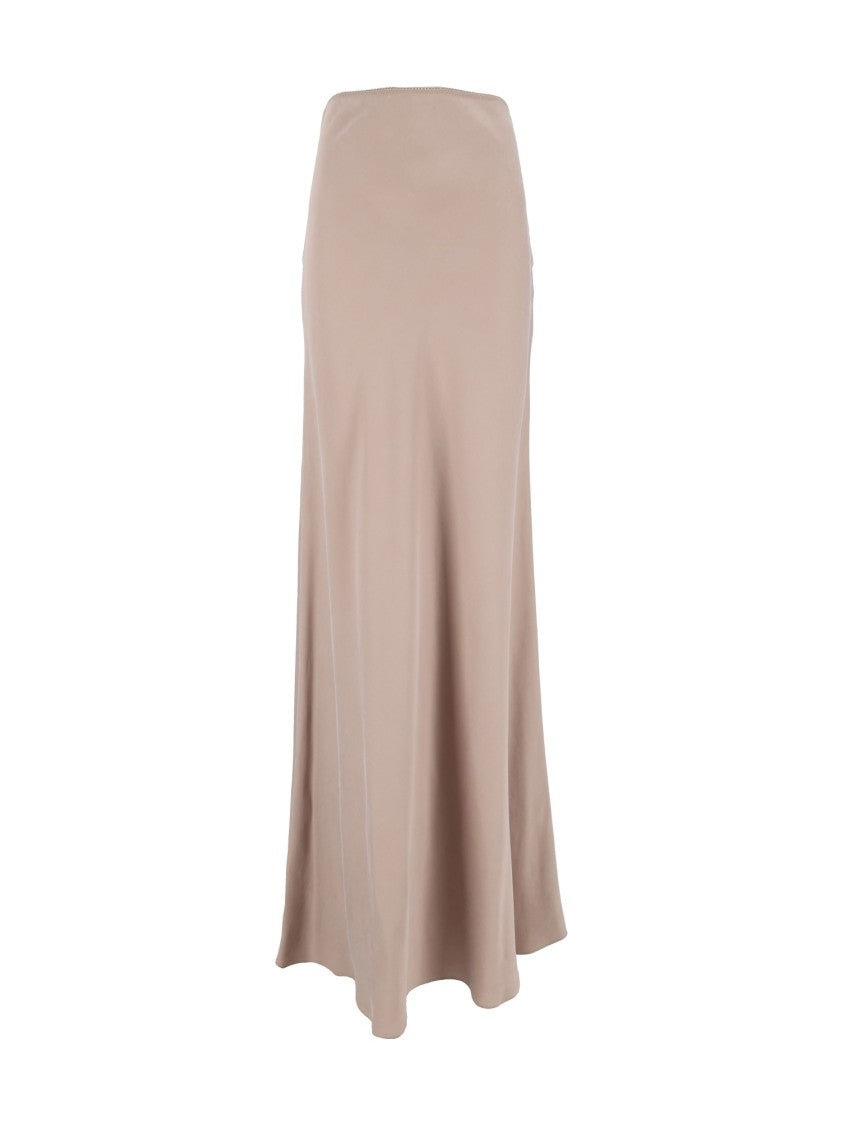 Fabiana Filippi Mocha High-Waist Flared Skirt