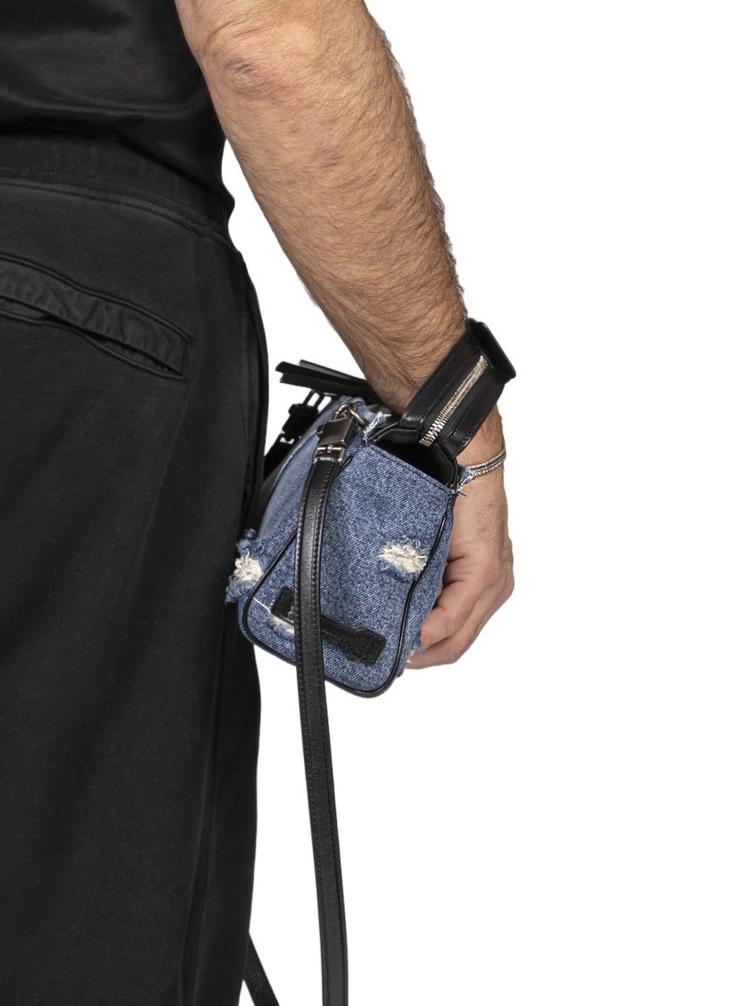 Dolce & Gabbana Distressed Denim Structured Shoulder Bag