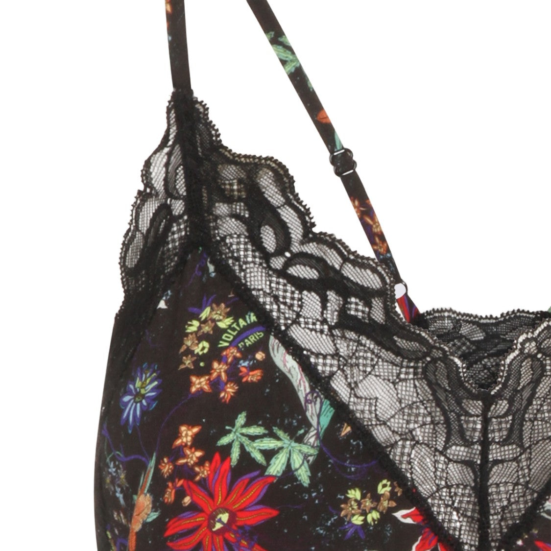 Zadig & Voltaire Floral Print Camisole Top With Lace Trim