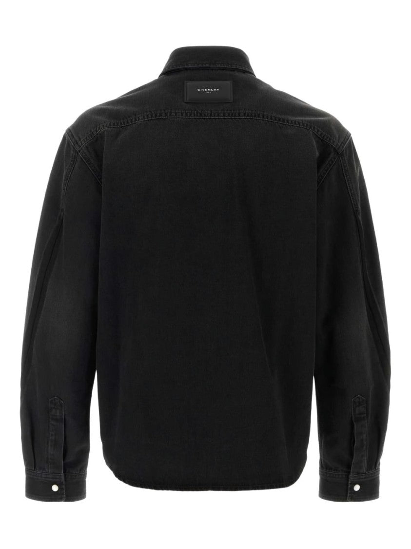Givenchy Structured Black Shirt With Flap Pockets And Button Fastening